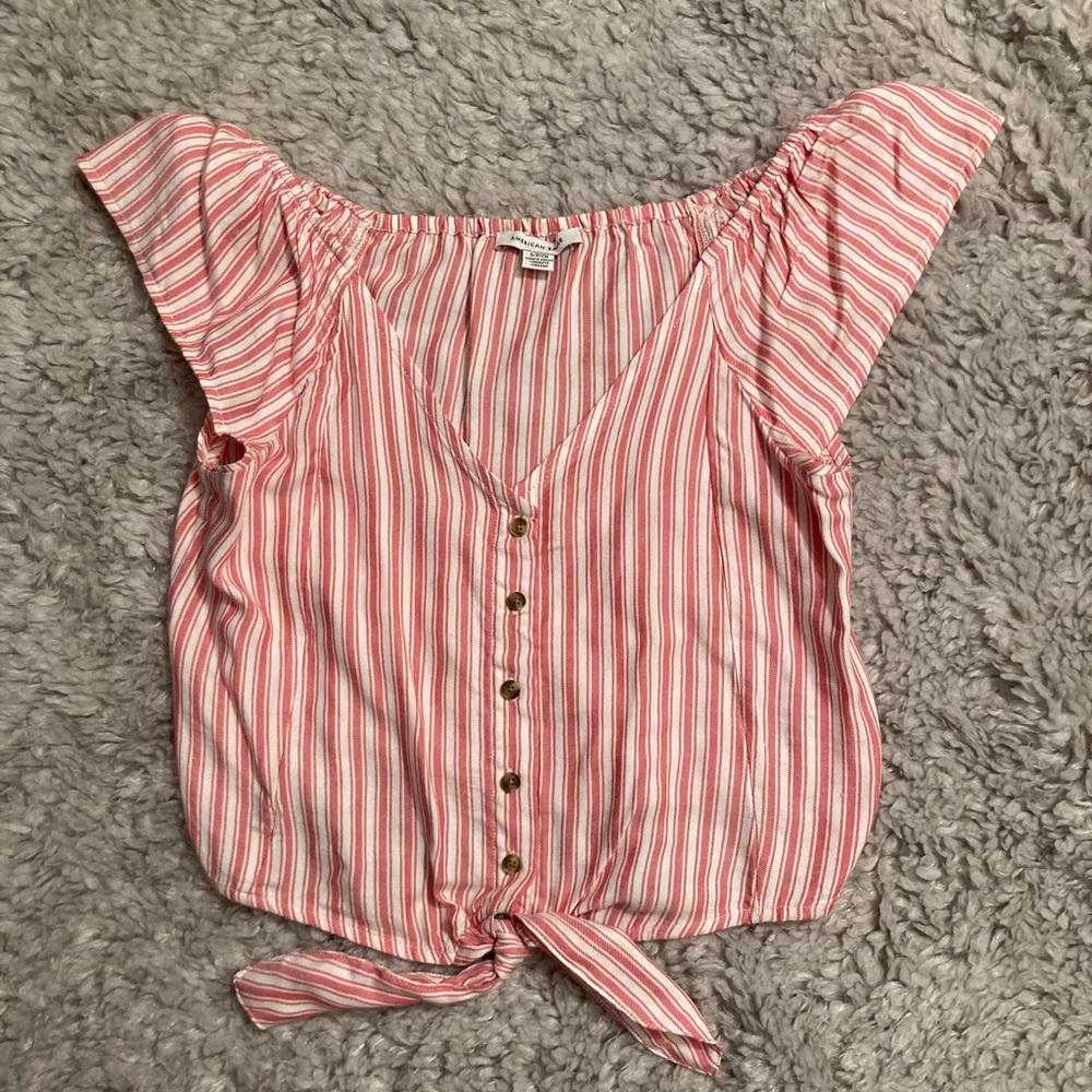 Pink striped crop top